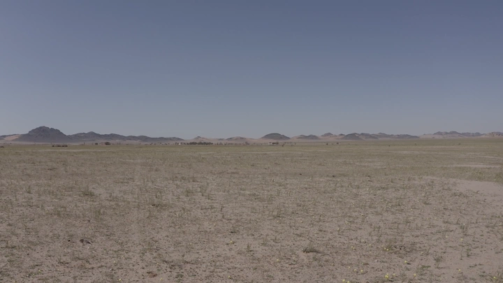 Vast desert in northern region during spring, panoramic shot.