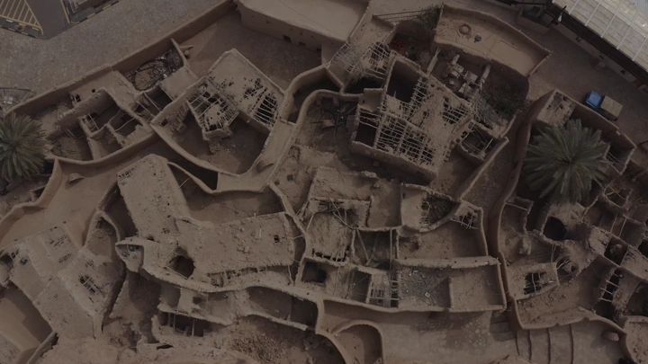 Zaabal Castle in Sakaka from above, aerial shot.