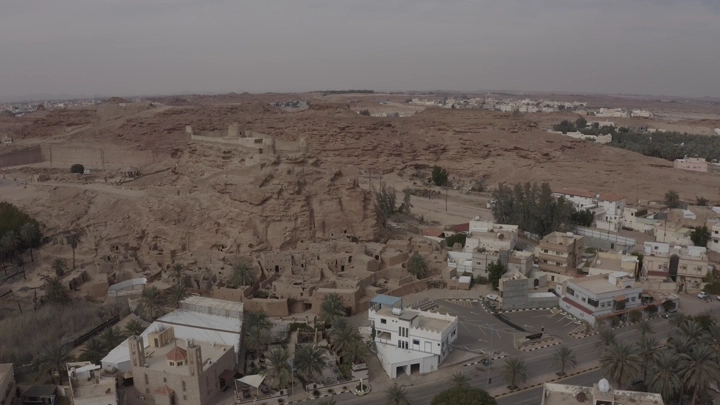 قلعة زعبل في سكاكا، لقطة جوية نهارية.