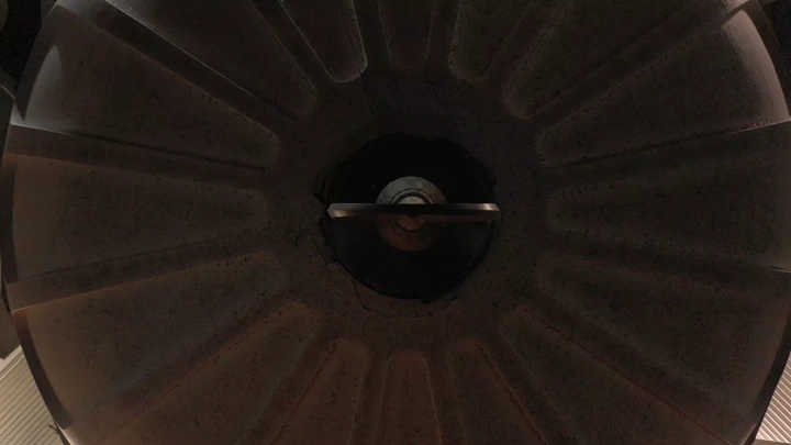 Dome of Quba Mosque in Medina, shot from below.