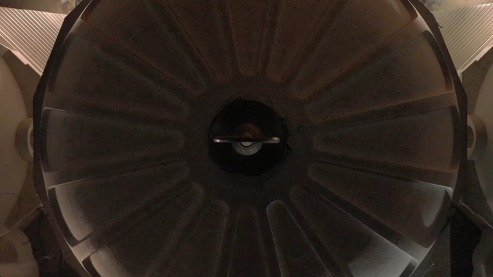 Dome of Quba Mosque in Medina, shot from below.