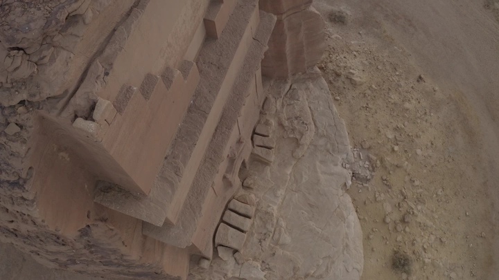 Al-Farid Palace in Madain Saleh, aerial shot.