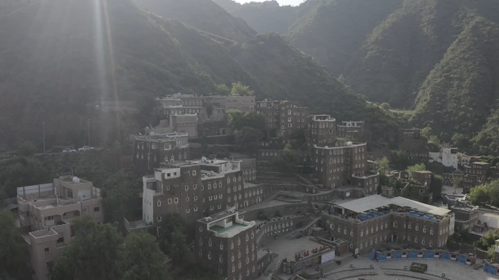 Rijal Almaa village in the Asir region, aerial view.