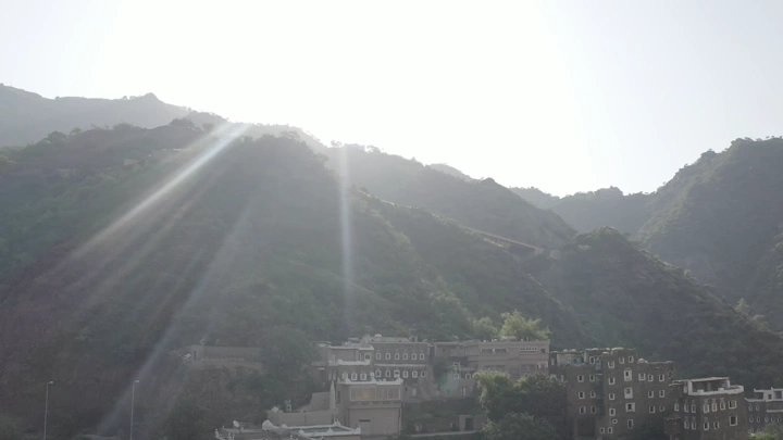 Mountain village in Rijal Almaa, Asir, daytime shot.