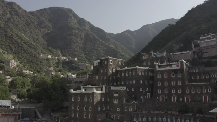 Traditional village in Rijal Almaa, Asir region, daytime shot.