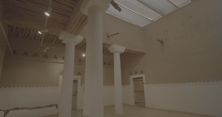 Traditional interior of Al Masmak Fort in Riyadh, interior shot.