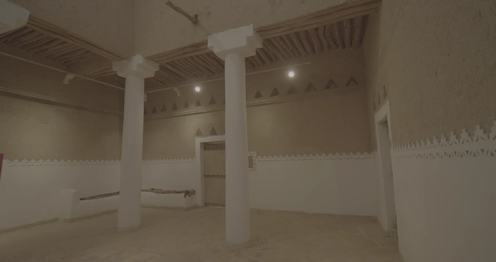 Traditional interior of Al Masmak Fort in Riyadh, interior shot.