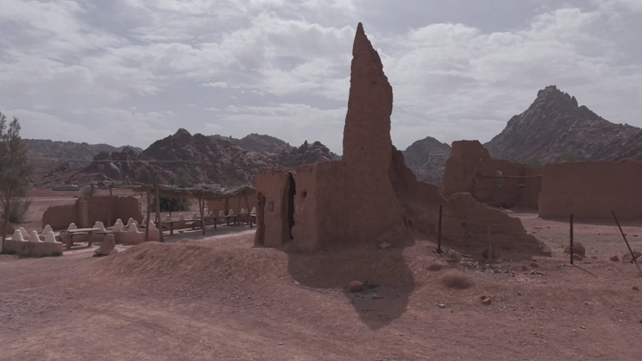 The homes of Hatim Al-Tai in Hail, a wide aerial shot.