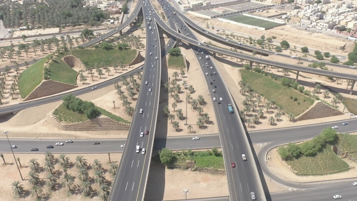 الطريق الدائري الجنوبي في الرياض، لقطة جوية.