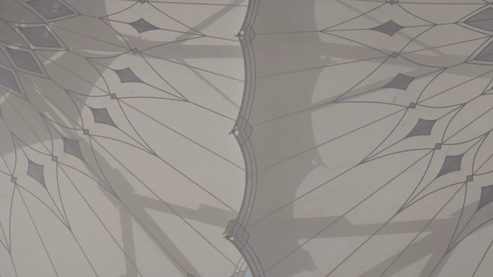 مظلات الحرم النبوي من الأعلى، لقطة جوية.