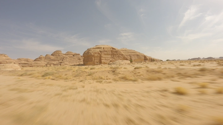 مدائن صالح في العلا، تصوير درون نهاري.