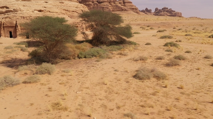 مدائن صالح في العلا، تصوير جوي بدرون.