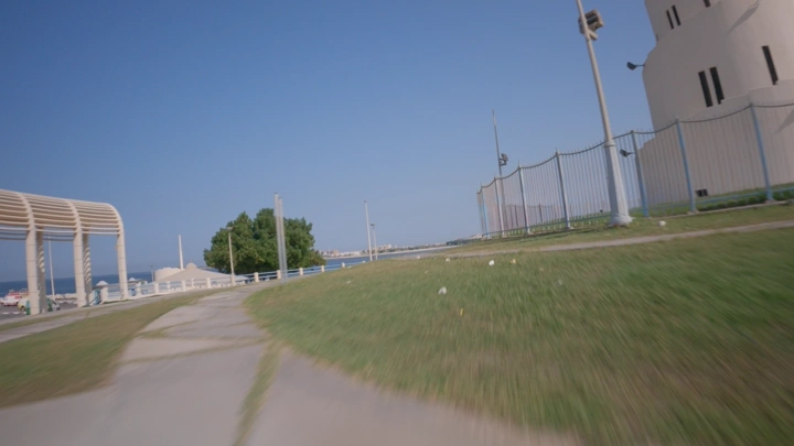 جزيرة المرجان في الدمام خلال النهار، لقطة بانورامية.