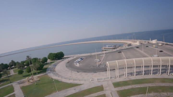 Al Murjan Square in Dammam, daytime aerial shot.