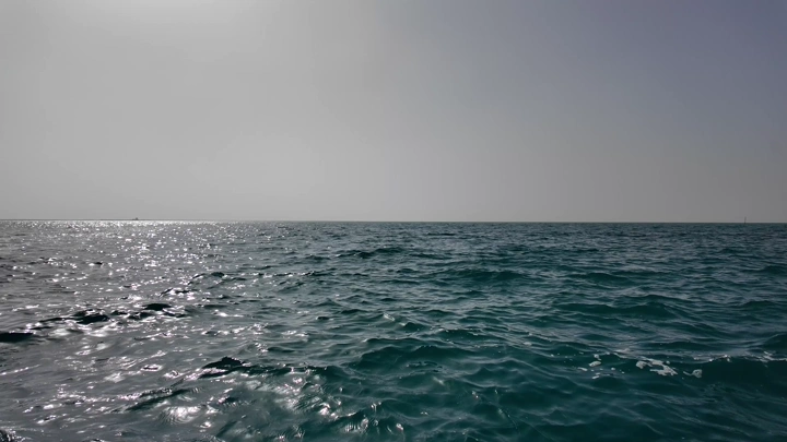 Red Sea under clear sky, panoramic shot.