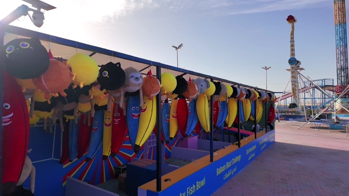 The playground area at the Yanbu Industrial Rose Festival, daytime shot.