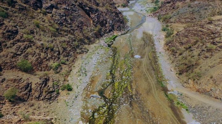 The death valley in the valley of life in Tihama, aerial shot.