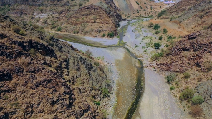 The death valley in the life valley in Tihama, aerial shot.