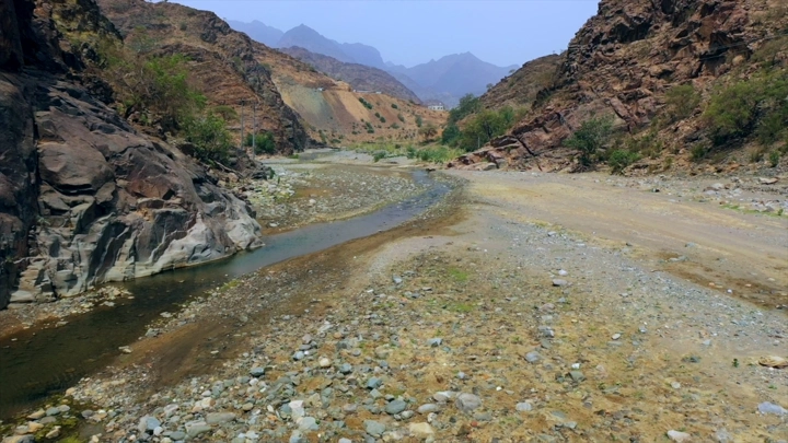 The death valley in the valley of life in Tihama, aerial shot.