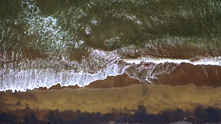 The Black Beach in Al-Qahmah, Jazan, aerial shot.