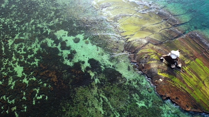 جزيرة كدمبل في البحر الأحمر بجازان، لقطة جوية.