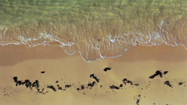 Farasan Beach in the Red Sea from above, an aerial shot.