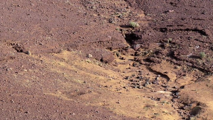 View of Al-Hutaymah crater in Hail, aerial shot.