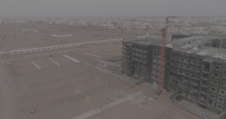 مباني تحت الإنشاء، لقطة جوية.