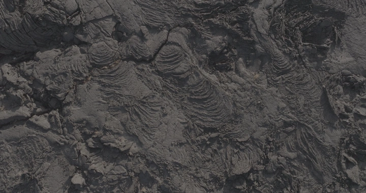 تكوينات لابة بركانية متجمدة، لقطة مقربة.