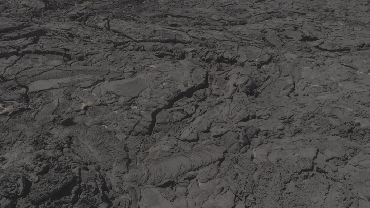 سطح حمم بركانية متجمدة، لقطة جوية.