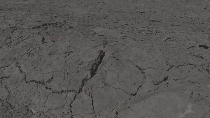 سطح حمم بركانية متجمدة، لقطة جوية.