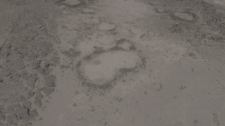 أشكال حجرية على الأرض، لقطة جوية.