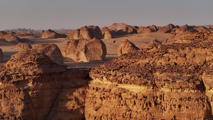 تكوينات صخرية في جبال الفيل، لقطة جوية.