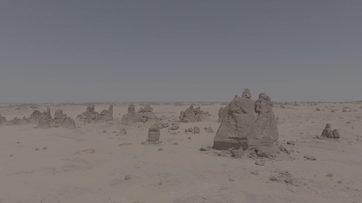 تكوينات صخرية في صحراء غراميل، لقطة جوية.