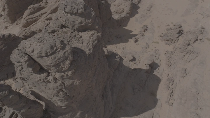 تكوينات صخرية في منطقة غراميل، لقطة جوية.