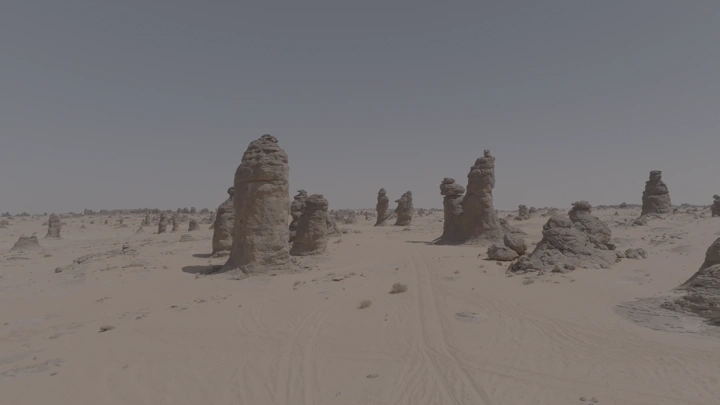 تكوينات صخرية في صحراء غراميل، لقطة جوية.