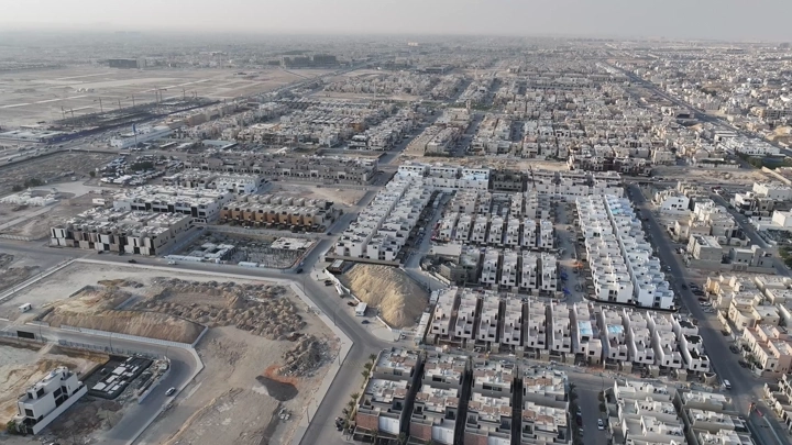 منازل النرجس في الرياض، لقطة جوية.