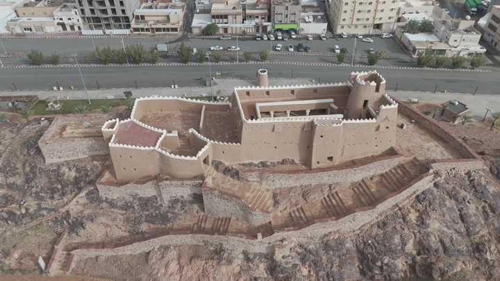 A'arif Castle in Hail, aerial daytime shot.