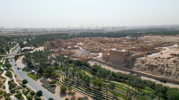 الدرعية في الرياض من الجو، لقطة بطائرة الدرون.