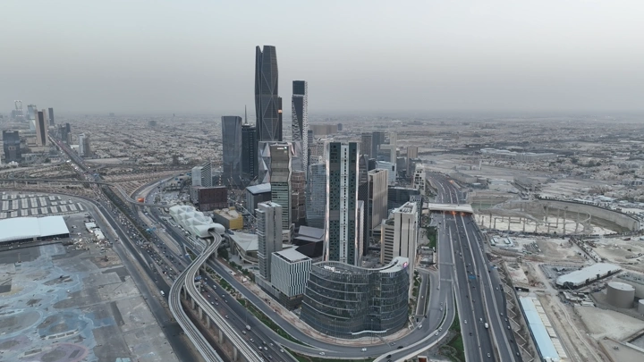 المركز المالي كافد في الرياض، لقطة جوية .