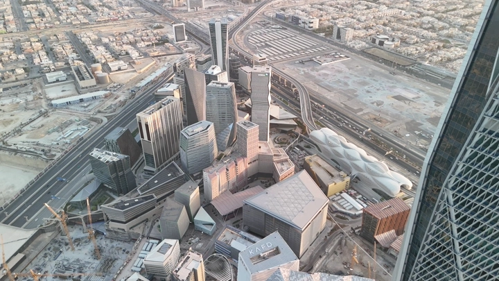 المركز المالي كافد في الرياض من الأعلى، لقطة جوية.