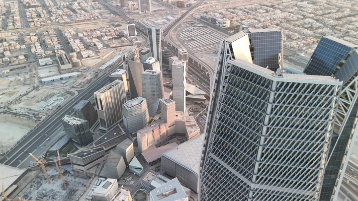 ناطحات سحاب في المركز المالي بالرياض، لقطة جوية.