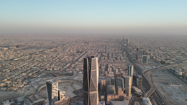 المركز المالي كافد في الرياض، لقطة جوية.