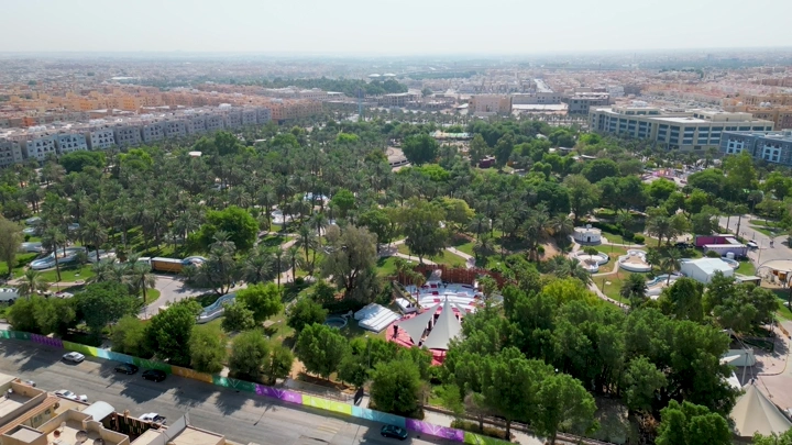 حديقة السويدي في الرياض، لقطة جوية نهارية.