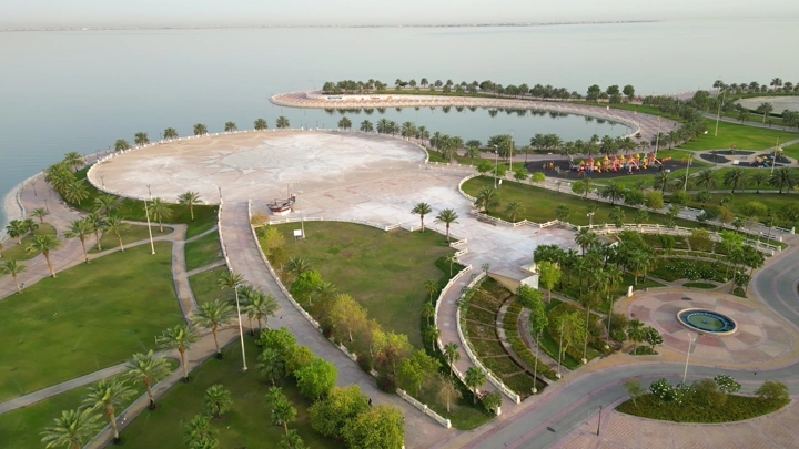 الواجهة البحرية في الدمام، لقطة جوية .