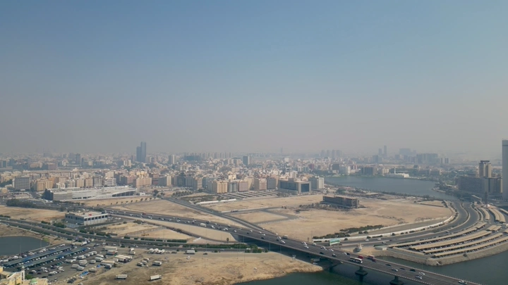 منظر جوي لميناء جدة الإسلامي في النهار، لقطة جوية .