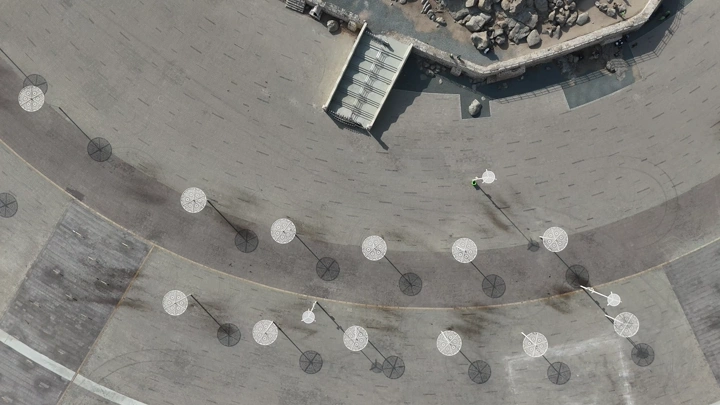 منظر جوي لجبل عرفات في مكة المكرمة خلال الحج.