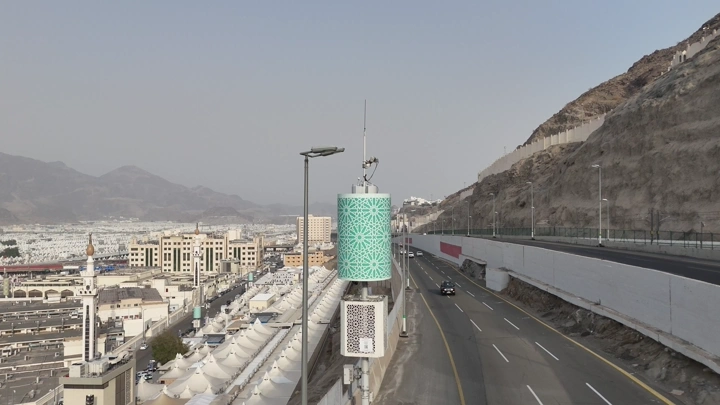 مخيمات مشعر منى في مكة المكرمة، لقطة جوية