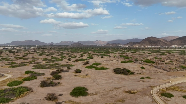 منظر طبيعي للأخدود في نجران، لقطة جوية.