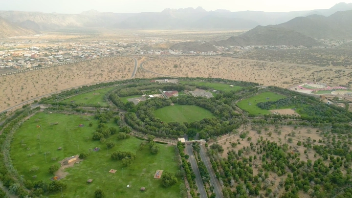 غابة سقام نجران من الأعلى، لقطة جوية.